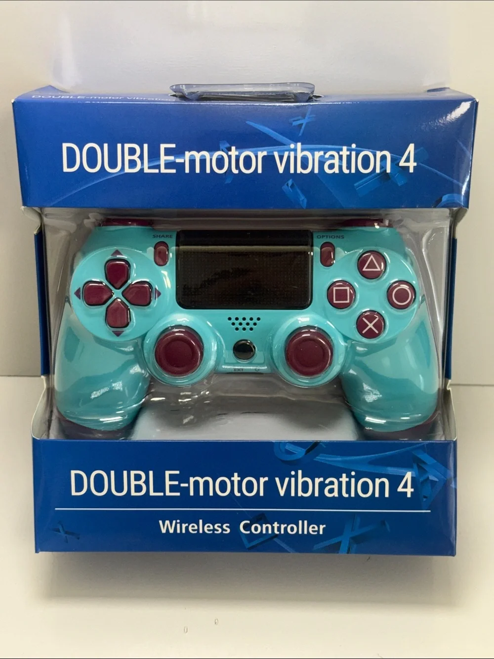 Wireless Double-Motor Vibration Controller - Teal with Magenta Accents